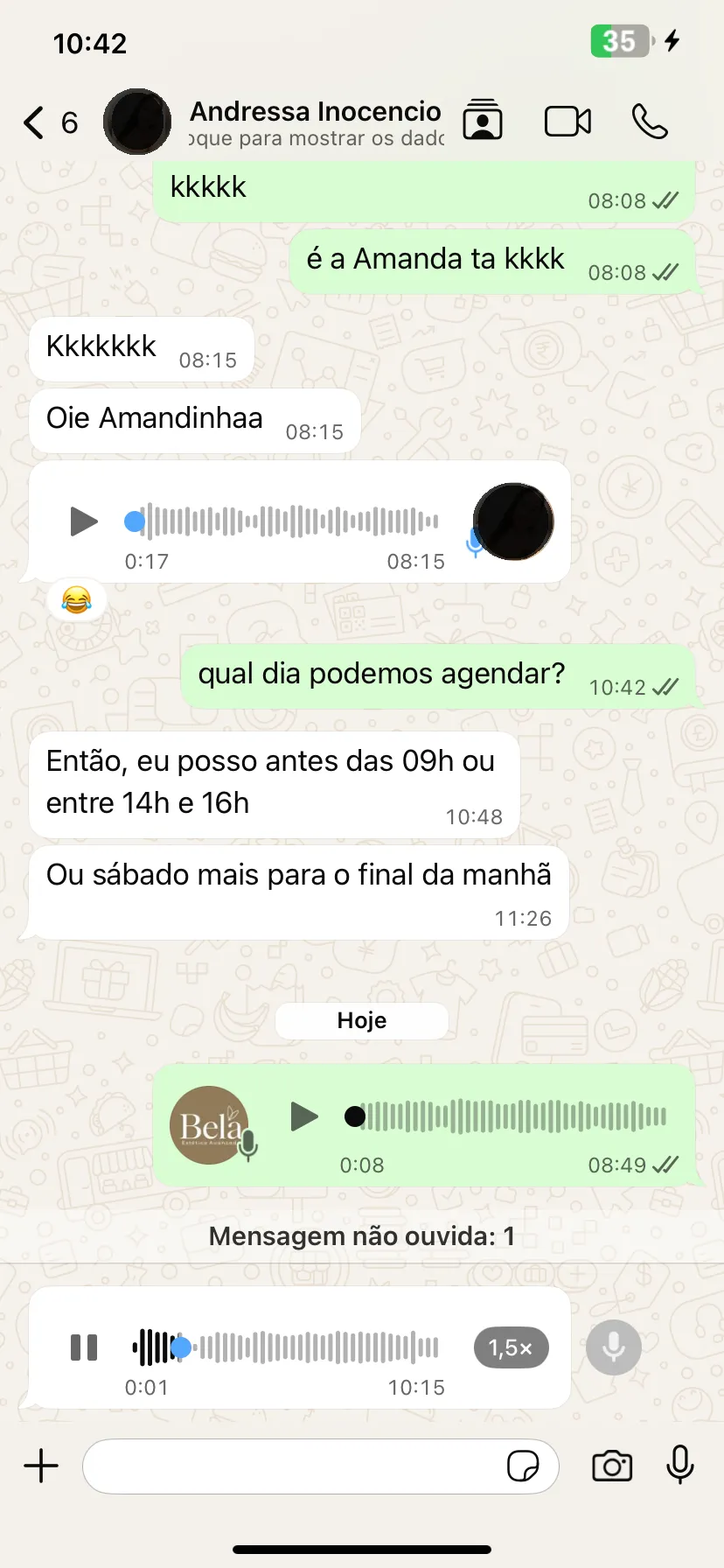 Print do acompanhamento via WhatsApp 2